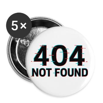 Glitch 404 Not Found - Buttons large 2.2'' (5-pack) - white