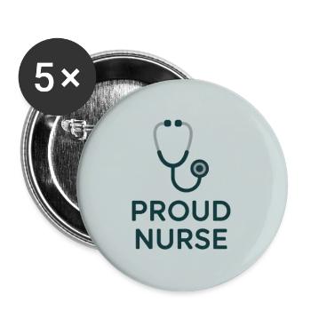 Proud Nurse Stethoscope - Buttons large 2.2'' (5-pack) - white