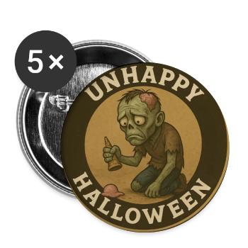 Unhappy Halloween – Sad Zombie - Buttons large 2.2'' (5-pack) - white