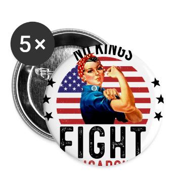 No Kings Fight Oligarchy - Buttons large 2.2'' (5-pack) - white