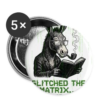 Glitched Donkey - Buttons large 2.2'' (5-pack) - white