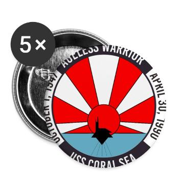 Sunrise Carrier Patch USS Coral Sea - Buttons large 2.2'' (5-pack) - white