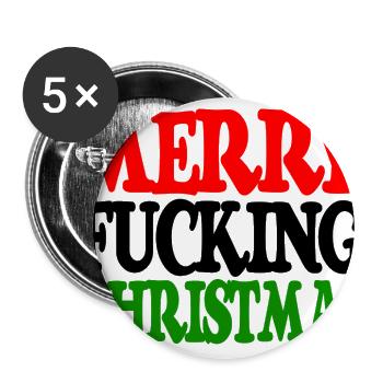 MERRY FUCKING CHRISTMAS funny cursing holidays bah - Buttons large 2.2'' (5-pack) - white