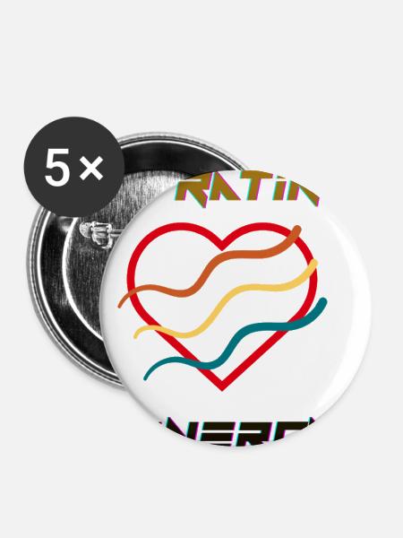 Vibrant heart energy - Buttons large 2.2'' (5-pack) - white
