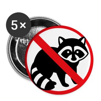 No Racoon - Buttons large 2.2'' (5-pack) - white