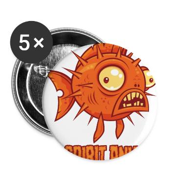 Anxious Quirky Blowfish Spirit Animal - Buttons large 2.2'' (5-pack) - white