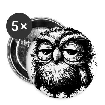 Owl I'm Not Grumpy, Just Sleepy - Buttons large 2.2'' (5-pack) - white