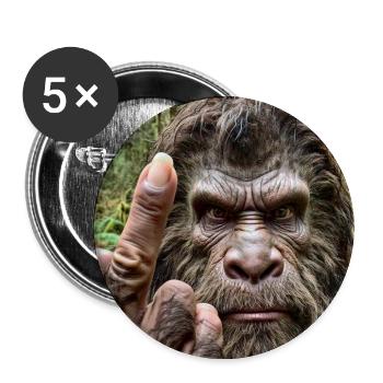 Bigfoot middle finger trail cam funny sasquatch - Buttons large 2.2'' (5-pack) - white
