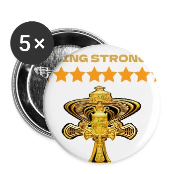 Rising Stronger Gold Cross - Buttons large 2.2'' (5-pack) - white