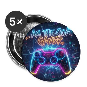 Cyberpunk GOAT Gamer - Buttons large 2.2'' (5-pack) - white