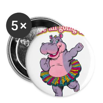 Rainbow Tutu Hippo Pop Art - Buttons large 2.2'' (5-pack) - white