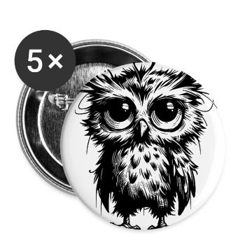 Tired Owls Guardians Of The Forest - Buttons large 2.2'' (5-pack) - white