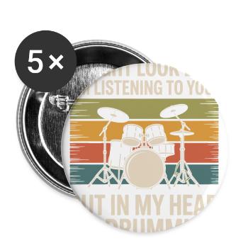 Drumming in My Head - Buttons large 2.2'' (5-pack) - white