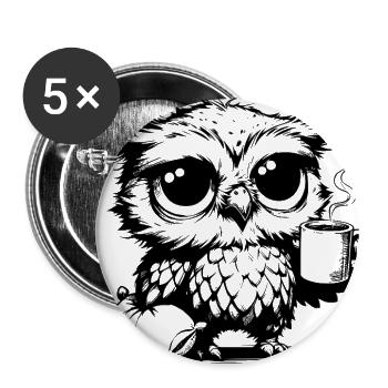 I Was Awake All Night Owl With Pillow - Buttons large 2.2'' (5-pack) - white