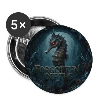Forgotten Depths: Abyssal Seahorse - Buttons large 2.2'' (5-pack) - white