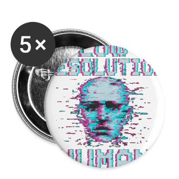 Glitch Revolution Human - Buttons large 2.2'' (5-pack) - white