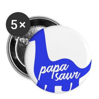 Papasaur T-Rex Dinosaur Fatherhood Daddysaur - Buttons large 2.2'' (5-pack) - white