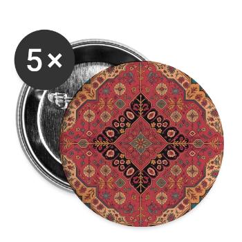 Ornate Diamond Persian Rug Print - Buttons large 2.2'' (5-pack) - white