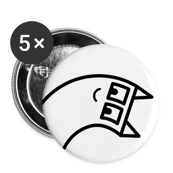 Cute Hangover Cat Face Cartoon - Buttons large 2.2'' (5-pack) - white