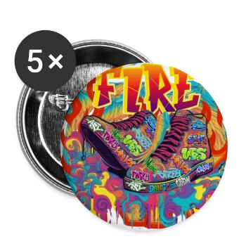 Vivid Graffiti Sneaker Fire - Buttons large 2.2'' (5-pack) - white