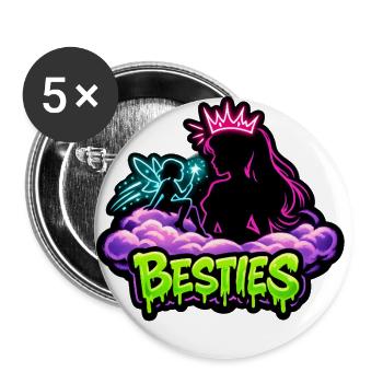 Neon Besties Crowned Friends - Buttons large 2.2'' (5-pack) - white