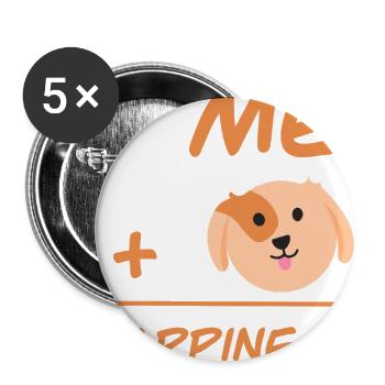 Me + Dog Happiness Emblem - Buttons large 2.2'' (5-pack) - white