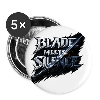 Blade Meets Silence - Buttons large 2.2'' (5-pack) - white
