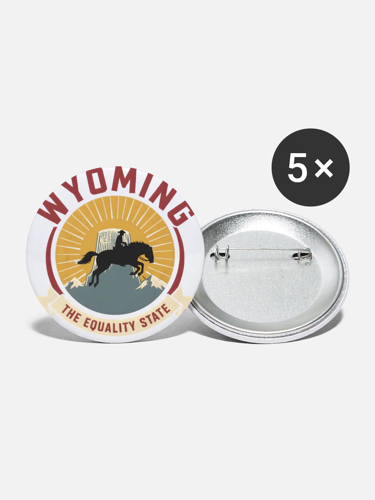 Wyoming Equality Emblem - Buttons large 2.2'' (5-pack) - white