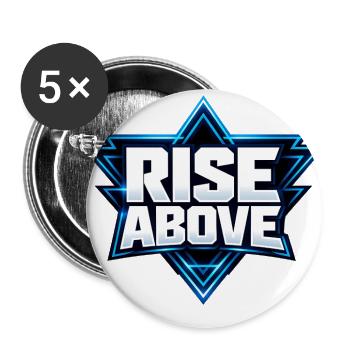 Blue Neon Rise Above - Buttons large 2.2'' (5-pack) - white