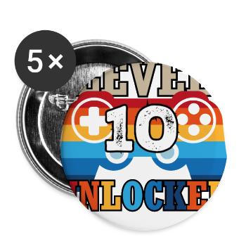 Level 10 Unlocked - Buttons large 2.2'' (5-pack) - white