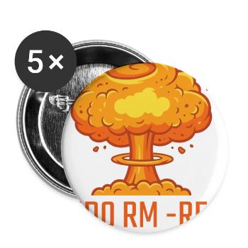 Sudo RM -RF Linux Command Nuclear Explosion Design - Buttons large 2.2'' (5-pack) - white