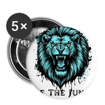 Neon Lion Roar Splash - Buttons large 2.2'' (5-pack) - white