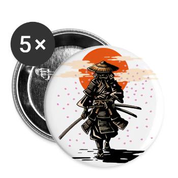 Samurai Sunset with Sakura Dots - Buttons large 2.2'' (5-pack) - white