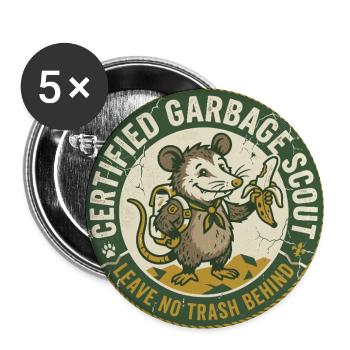 Certified Garbage Scout Funny Possum Opossum Campi - Buttons large 2.2'' (5-pack) - white