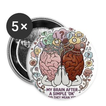 My Brain After A Simple OK - Buttons large 2.2'' (5-pack) - white