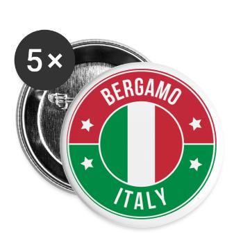 Bergamo Italy Circular Badge - Buttons large 2.2'' (5-pack) - white