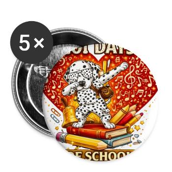 101 Days of School Music Dog – Cute Dalmatian - Buttons large 2.2'' (5-pack) - white