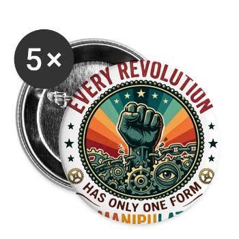 Fist of Revolution Gearwork - Buttons large 2.2'' (5-pack) - white