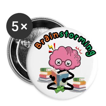 Brainstorming Brain Reading - Buttons large 2.2'' (5-pack) - white