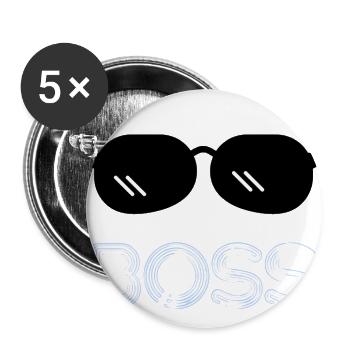 Neon Boss Glasses - Buttons large 2.2'' (5-pack) - white