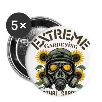 Extreme Gardening - Lethal Seeding Skull  - Buttons large 2.2'' (5-pack) - white