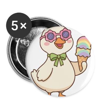 Pastel Ice Cream Duck Bow - Buttons large 2.2'' (5-pack) - white