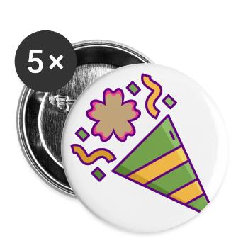 Colorful Celebration Icon - Buttons large 2.2'' (5-pack) - white