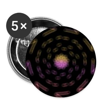 Neon Spiral Bloom - Buttons large 2.2'' (5-pack) - white