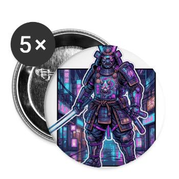 Futuristic Cyberpunk Samurai  - Buttons large 2.2'' (5-pack) - white
