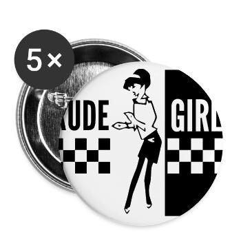 Rude Girl Ska Mod Two Tone Checkerboard Music Fan - Buttons large 2.2'' (5-pack) - white