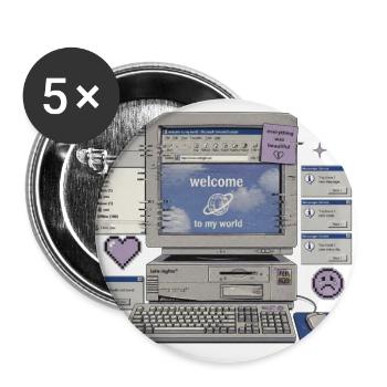 Nostalgia 2016 Retro Internet Aesthetic - Buttons large 2.2'' (5-pack) - white