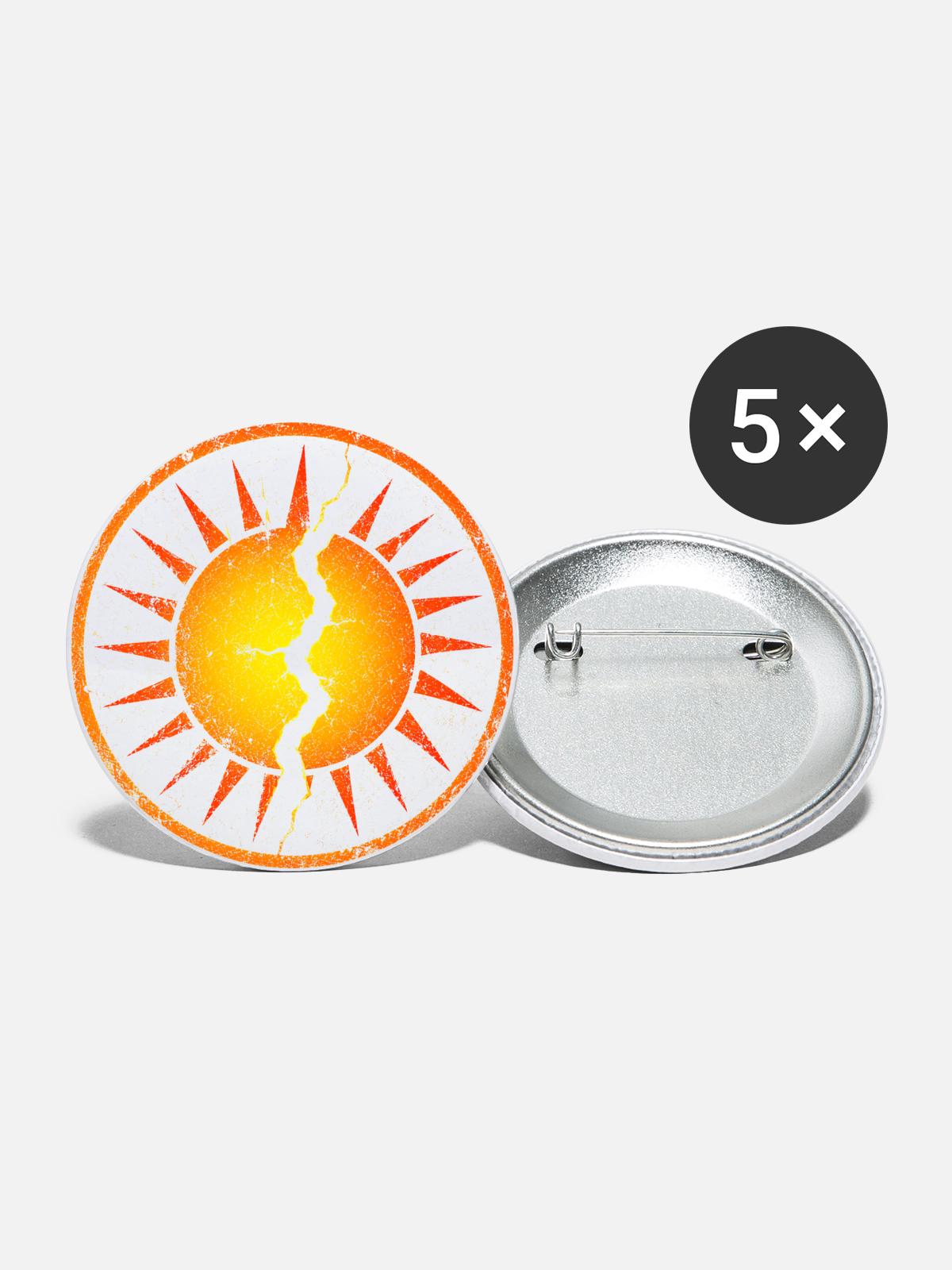 Cracked Sunburst Emblem - Buttons large 2.2'' (5-pack) - white