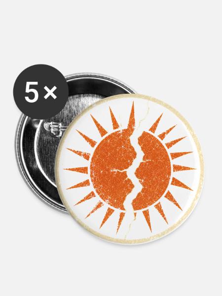 Split Sun of Resilience - Buttons large 2.2'' (5-pack) - white