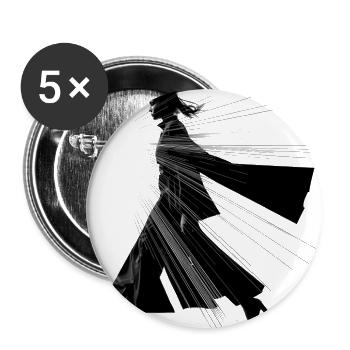 Radiant Burst Silhouette - Buttons large 2.2'' (5-pack) - white